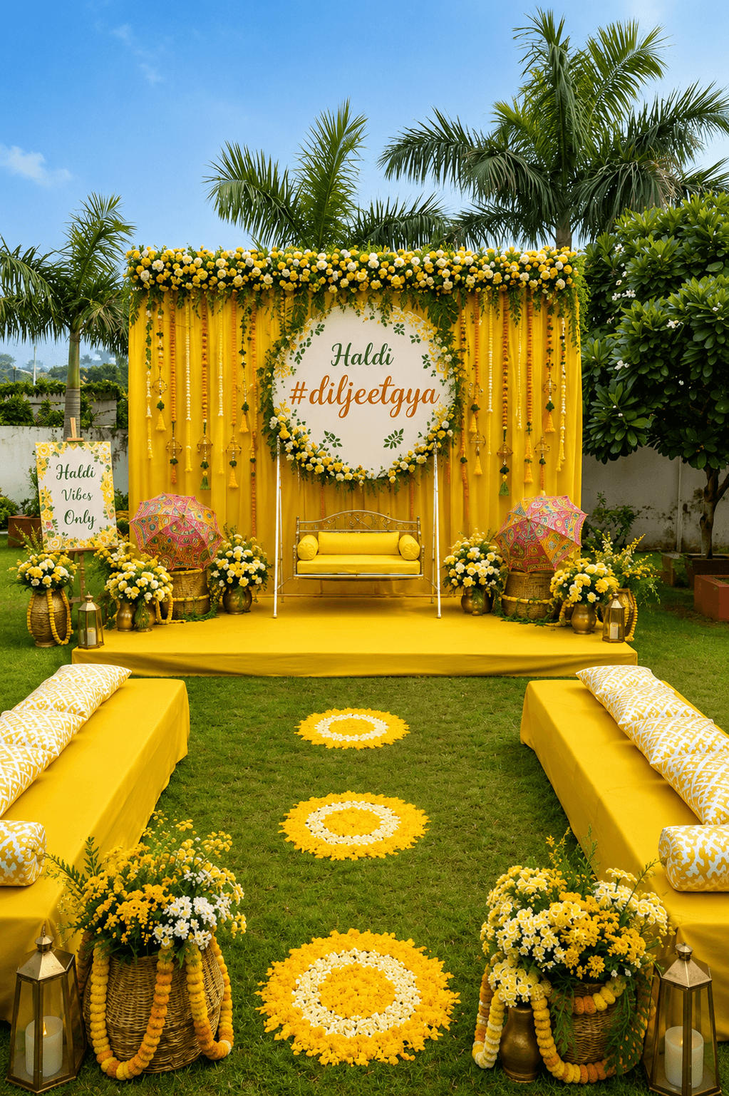 Haldi decoration setup 3